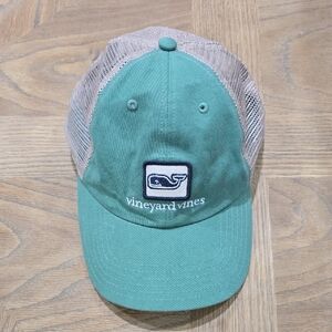 Vineyard Vines Teal and Beige Mesh Cap